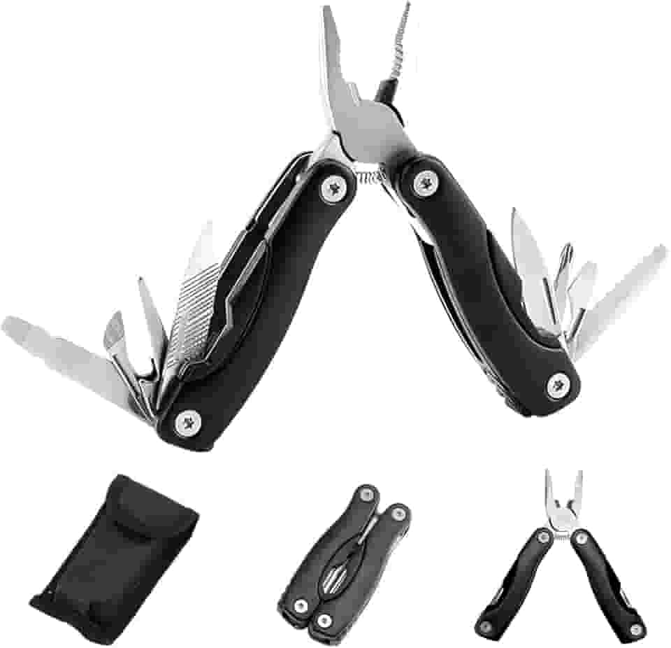 Multitool, 14 em 1 Alicate Multifuncional, Ferramenta Múltipla, Aço Inoxidável Multiferramenta, Canivete Multiuso, Atividades ao Ar Livre, Acampamento
