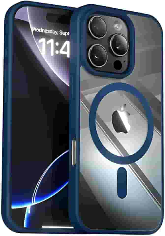 Capinha Case Capa Transparente Basic Anti Impacto Bordas Elevadas Magnética Premium Luxo Para iPhone (Azul, iPhone 12/12 Pro)