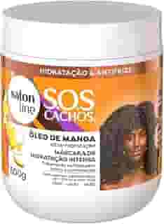 Salon Line, Máscara Capilar, SOS Cachos, Óleo de Manga, Hidratação Intensa - Cabelos Ondulados, Cacheados e Crespos, 500 g