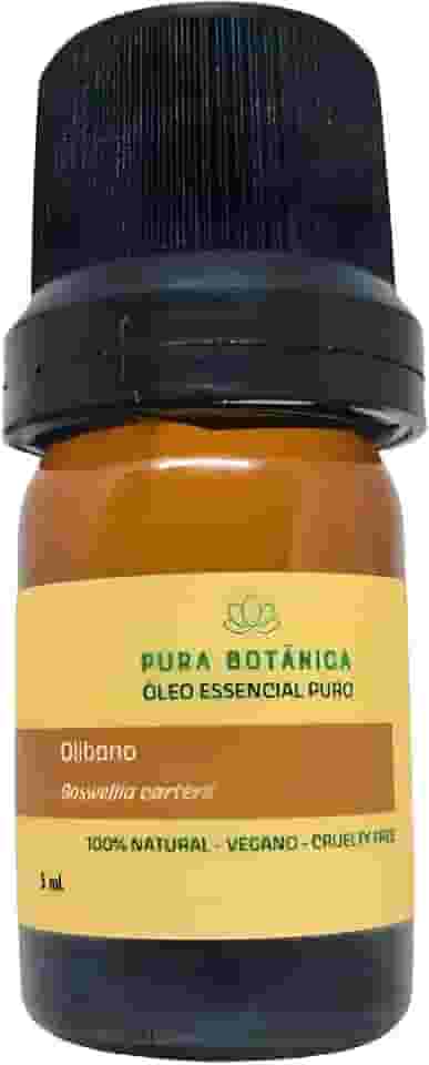Óleo Essencial de Olíbano 5ml – 100% Puro Pura Botânica para Aromaterapia, Cuidados com a pele, Meditação, Equilíbrio Emocional e Bem-Estar Natural