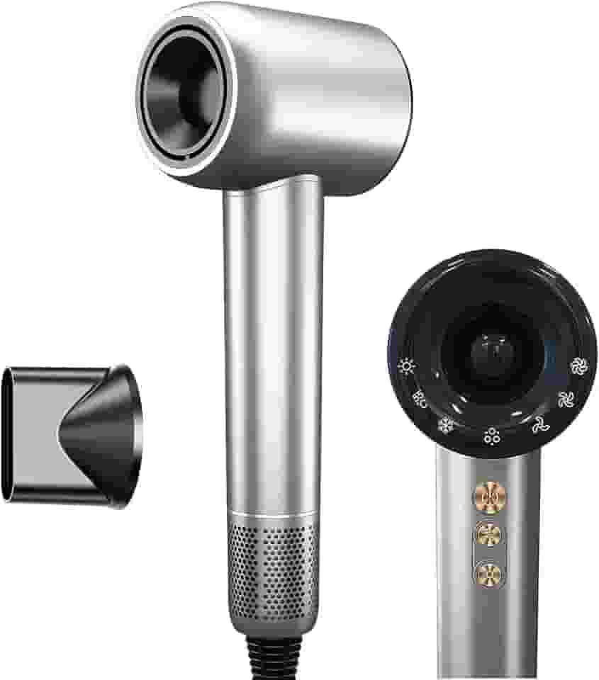 Secador de Cabelo Profissional 1500W, Baixo Ruído, Íons Negativos, Controle de Temperatura, Secador de Cabelo Com Difusor, Motor Brushless de Alta Velocidade (120000 RPM) , Secagem Rápida, Portátil, 127v/20A