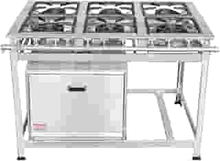 Fogão Industrial 6 Bocas 40x40 Bp P8 em Aço Inox com forno