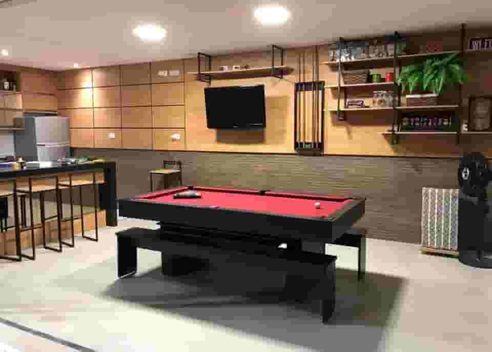 Mesa de Sinuca e Jantar com 2 Bancos - 2,20x1,20 - Azul royal