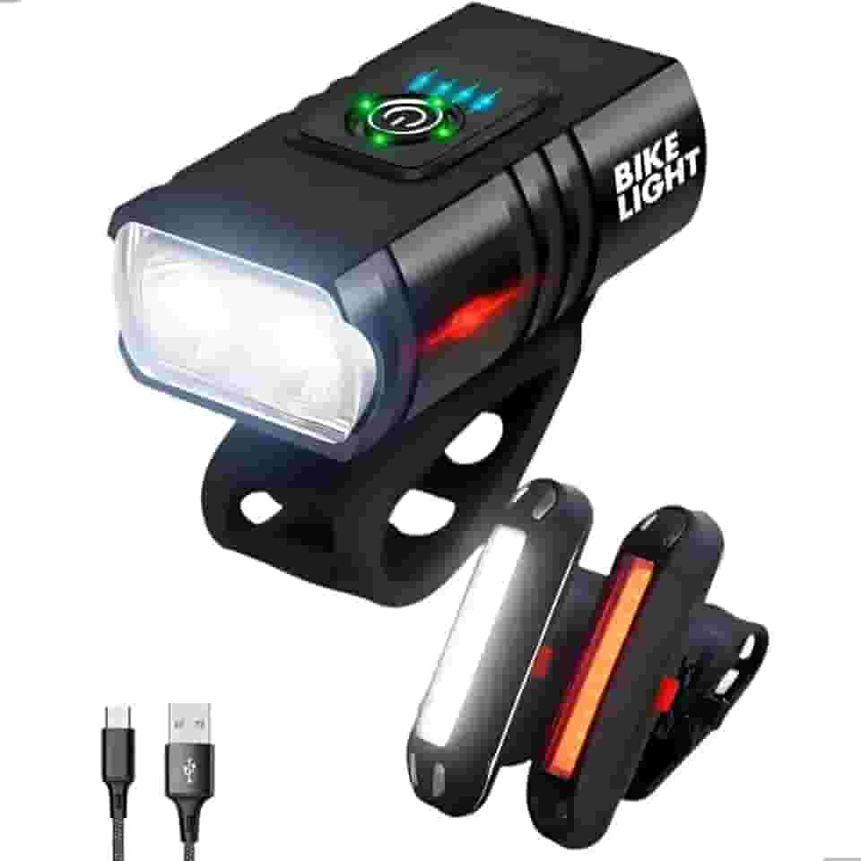 Kit Lanterna Traseira E Farol Dianteiro Bike Led Cree T6 Recarregável Usb Com 6 Modos De Iluminação Sinalizador Traseiro Pisca Para Bicicleta Luz Led Dupla Ultra Forte Resistente A Água