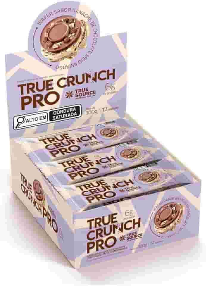 Wafer Proteico True Crunch Pro Chocolate Meio Amargo 25g True Source 12 Unidades