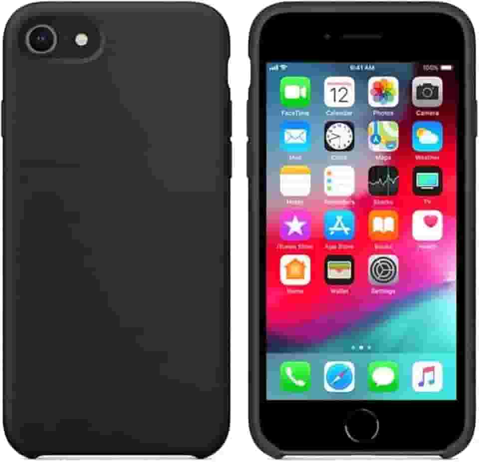 Capinha PRETA Compatível Com IPhone De TODAS AS LINHAS Escolha Seu modelo, Flexivel, Tecnologia anti impacto, Encaixe Preciso, Lavável, Aveludada com design PREMIUM (7-8-SE2-SE3)