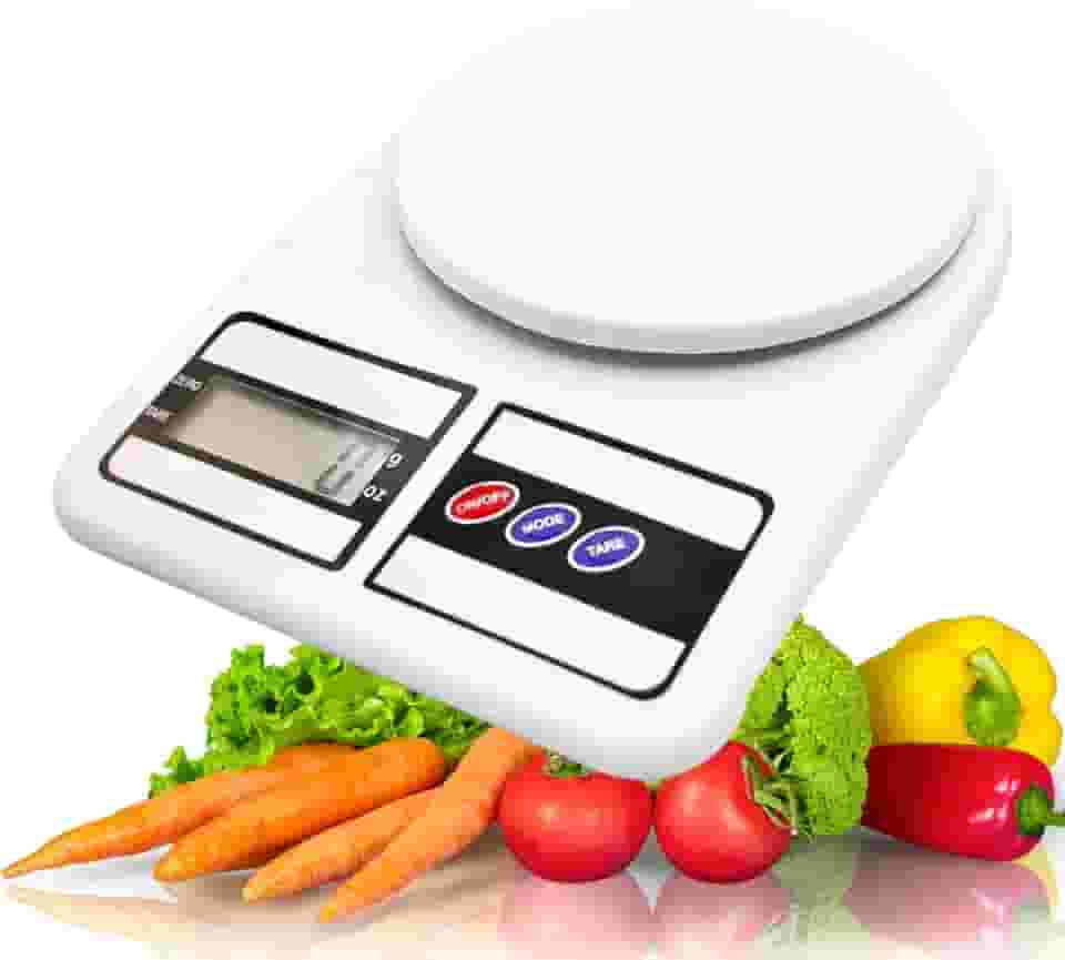 Balança de Cozinha Digital para Alimentos e Comida Alta Precisão até 10 kg Dieta Fitness Academia Marmita Saudável