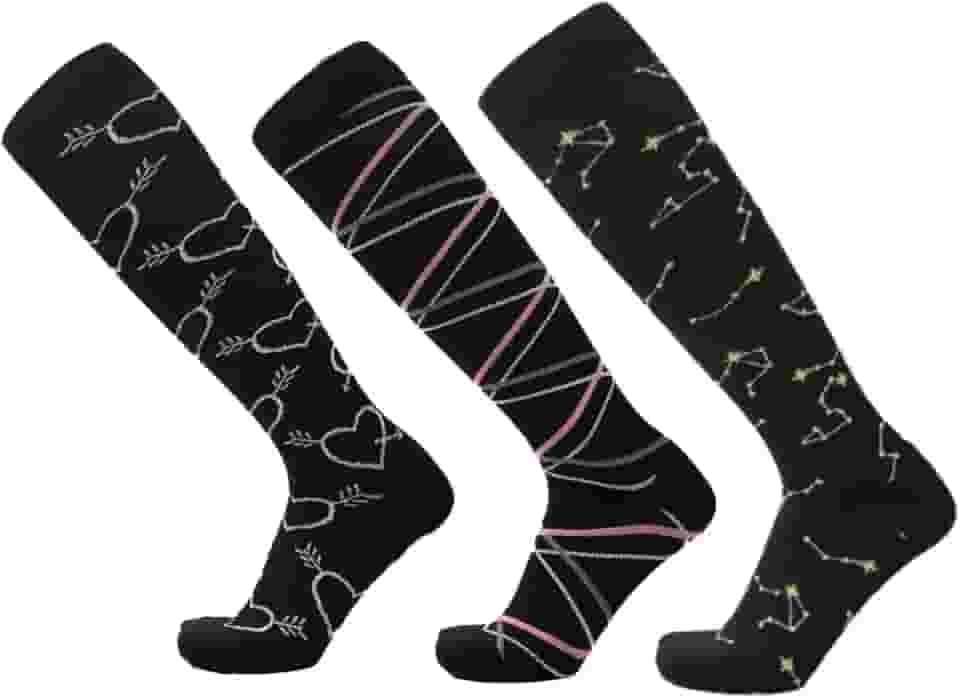 J COLOUR Meias de compressão para homens e mulheres 20-30 mmHg melhor para Médicos, Enfermagem, Academia, Treino, Corrida, Varizes, Viagens