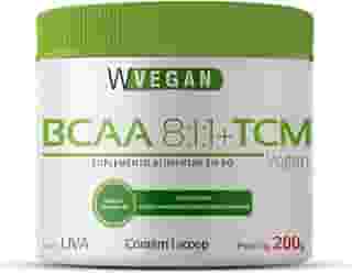 WVEGAN BCAA + TCM 200g Sabor Uva - Aminoácido MCT - Pré-Treino - Suplemento Alimentar Em Pó - Vegano, Sem Glúten e Sem Lactose