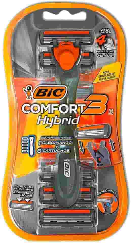 Aparelho de barbear comfort 3 Hybrid, com 6 cartuchos, preto, 971050, BIC - BT 1 UM
