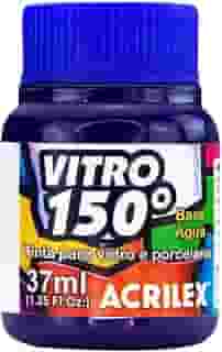 Tinta 150 à Base de Água para Vidro, Cerâmica e Porcelana Durabilidade e Acabamento Impecável em Projetos de Pintura em Vidro, Porcelana, Cerâmica e Faiança. (Azul 559)