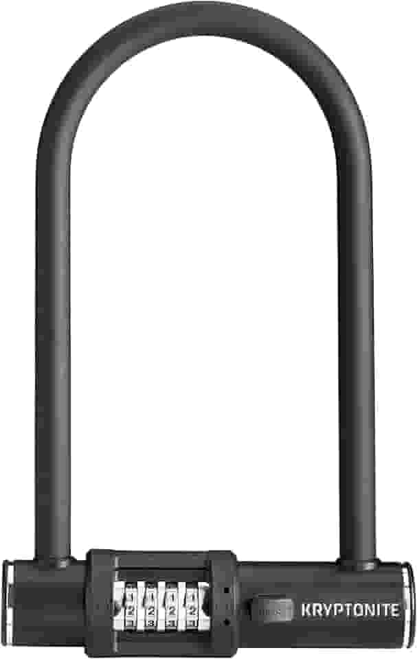 Kryptonite Combo padrão U-Lock para bicicleta, trava de segurança anti-roubo, manilha de aço de 12 mm, combinação reinicializável de 4 dígitos trava em U para scooter Road Mountain Bikes