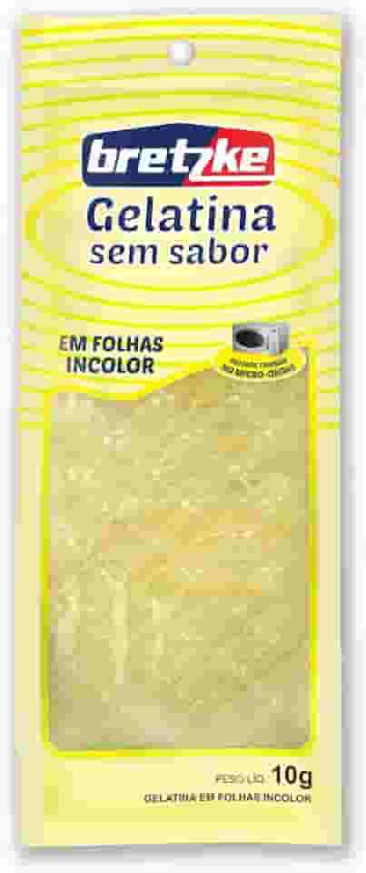 Bretzke – Gelatina em Folha Incolor 10g | Ideal para Sobremesas, Mousses e Confeitaria | Textura Firme e Transparente | Não Contém Glúten