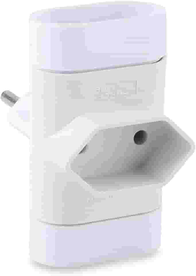 Adaptador Para Tomada Pino Multiplicador Bipolar Branco, Force Line, 0180100015
