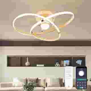110-240v, 53 * 18cm, APP Ou Controle Remoto Disponível, Brilho Ajustável de 3000K a 6000K, 10% a 100%, Luminaria de Teto, Lustre Sala de Jantar, Lustre Sala, Lustre Pendente, Luminária de Teto