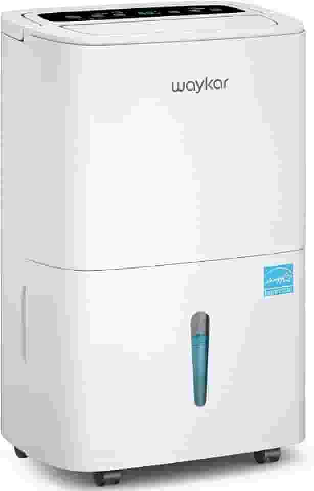 Waykar Desumidificador Energy Star de 150 litros para espaços de até 7.000 metros quadrados em salas grandes comerciais e industriais, armazém, armazenamento, casa, porão, quarto com mangueira de