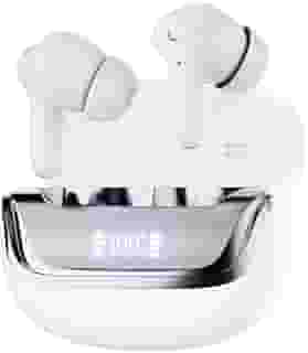 Fone de Ouvido Bluetooth, Basike Fone sem Fio TWS, Bluetooth 5.3 Até 60 Horas de Bateria, Toque Sensível, 62dB ANC Cancelamento de Ruído Musicas Graves Potentes para Academia Corrida (Branco)