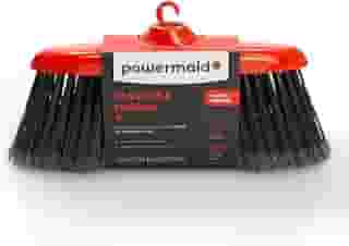 Powermaid Vassoura de uso interno multiuso para grandes áreas, para pisos de madeira, laminados, porcelanatos e cerâmica sem cabo - Vermelho e Preto