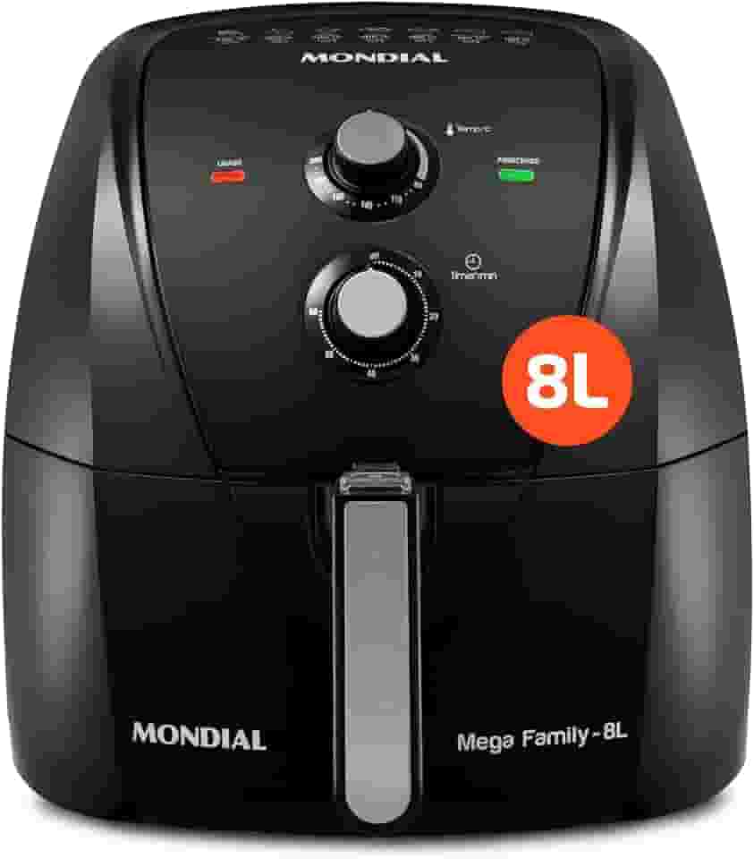 MONDIAL Fritadeira Sem Óleo Air Fryer 8L, Preto, 1900W, 110V - AFN-80-FB