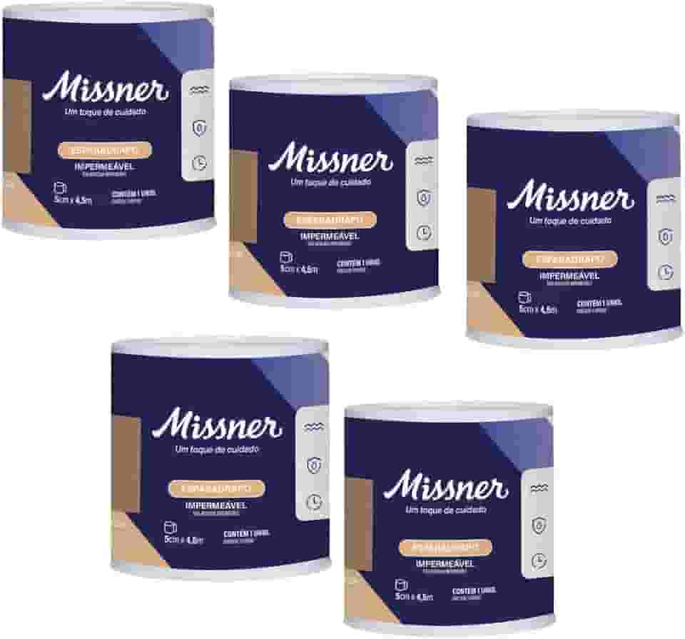 Esparadrapo Impermeável Bege - 5cm X 4,5m | Kit com 5 Unidades