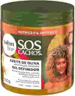 Salon Line, Gel de Cabelo, SOS Hidratação, Azeite de Oliva, Definidor, Vegana - Cabelos Ondulados, Cacheados e Crespos, 550 g