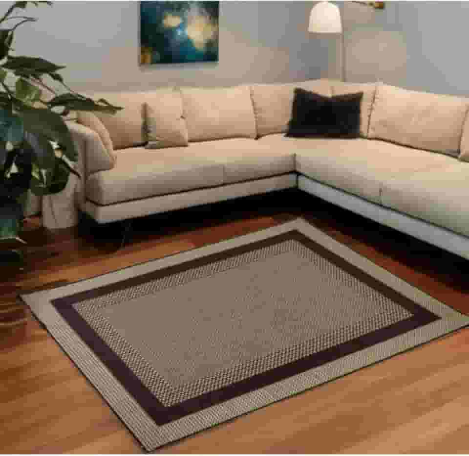 Tapete Para Sala Quarto Sisal 2,00x1,50m Marrom Bege Facil Limpar Lancer