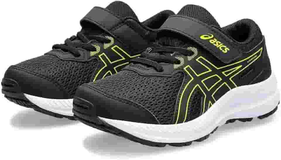 T�nis Asics Contend 8 PS Infantil Preto e Verde