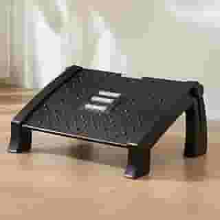 Apoio para os Pés Ergonômico com Altura Ajustável (6 Níveis) – Banquinho para Debaixo da Mesa, Antiderrapante, Lavável e com Rodas de Massagem – Ideal para Escritório, Avião ou Casa – Preto
