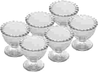 WOLFF - Conjunto 6 Porta Ovos de Cristal 6cm x 6cm - Linha Pearl