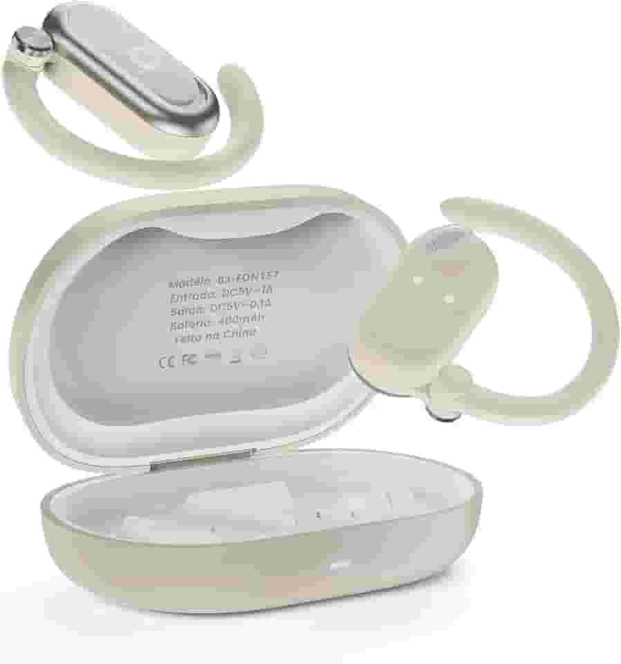 Basike Fone de Ouvido Bluetooth 5.4 OWS, Fone de Ouvido Sem Fio Esportivo HiFi Estéreo Som, IPX4 à Prova D'Água, Redução de Ruído ENC, 30h de Autonomia e Case Voz para Corrida e Exercícios (Rosa)