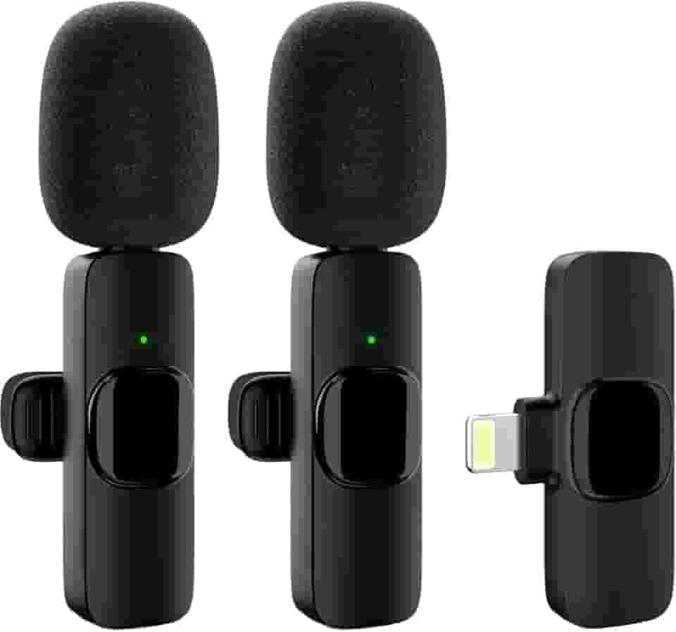 Microfone de Lapela Sem Fio Profissional – Alta Sensibilidade, Redução de Ruídos Tipo-C – Ideal para Podcast, YouTube, Influenciadores e TikTok