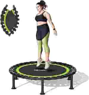 ZCMHAXJ Mini Trampolim Dobrável, 40', 440 Libras, Fitness para Adultos e Crianças