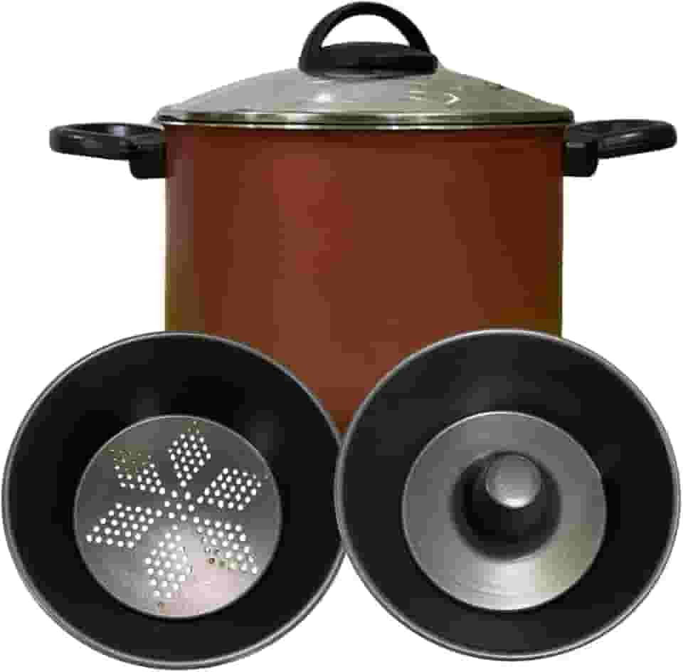 Panela Banho Maria Legumes Pudim E Vapor Antiaderente Tampa Vidro