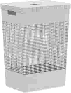 CESTO DE ROUPAS GRID COM TAMPA 49 L