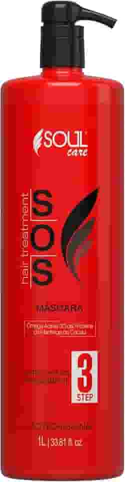 Máscara de Tratamento Capilar Profissional SOS Reconstrução, Cauterização e Antiemborrachamento Pós-Química – Para Cabelos Danificados e Alisados (1kg)