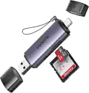 UGREEN Leitor de cartão Micro SD USB C USB 3.0 para adaptador de leitor de cartão de memória para SD SDHC SDXC MicroSD UHS-I compatível com iPhone 15/15 Pro/Pro Max Computador PC MacBook Air