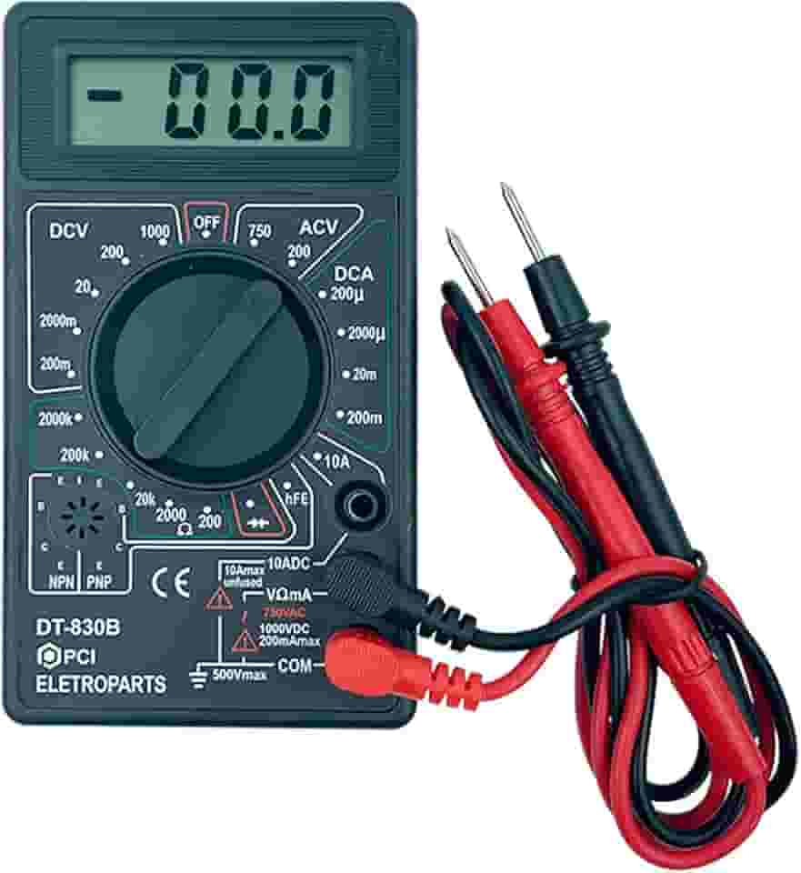 Multímetro Digital Portátil Profissional DT-830B com Bateria – Preto