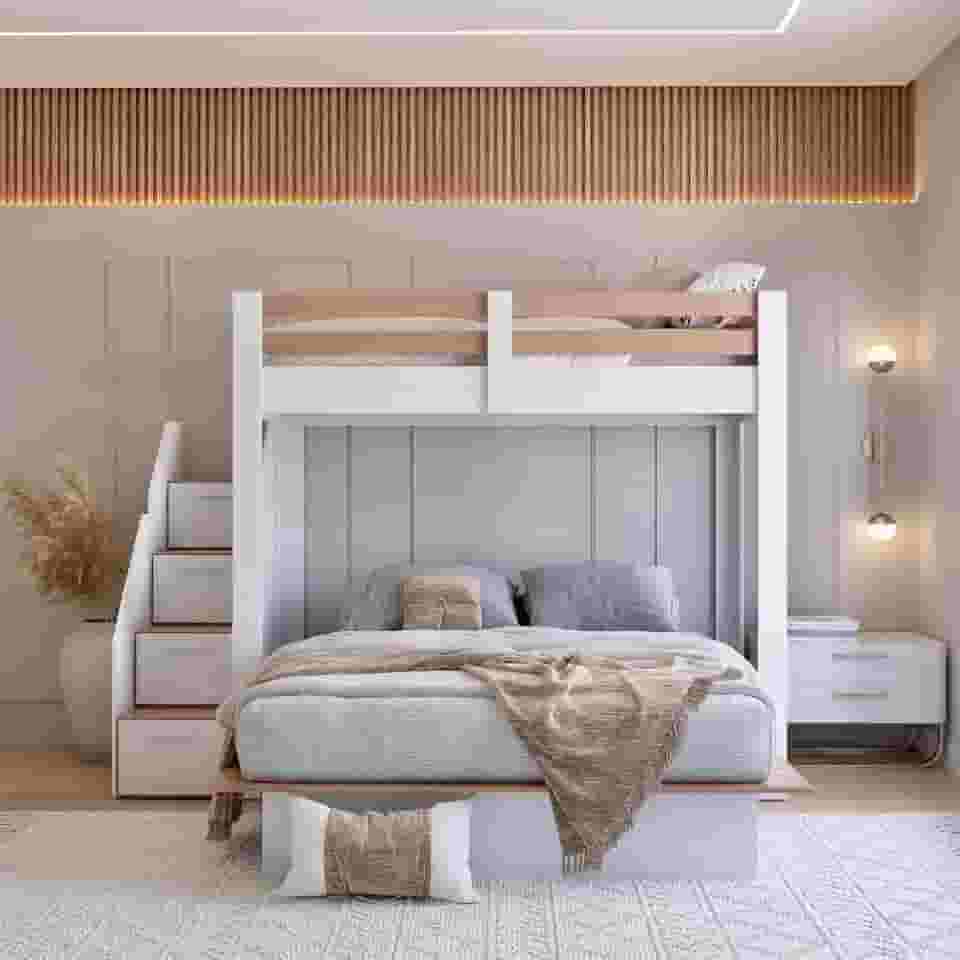 Beliche Casal Family Star Plus Casatema Branco/amadeirado Montana Perfect Wood