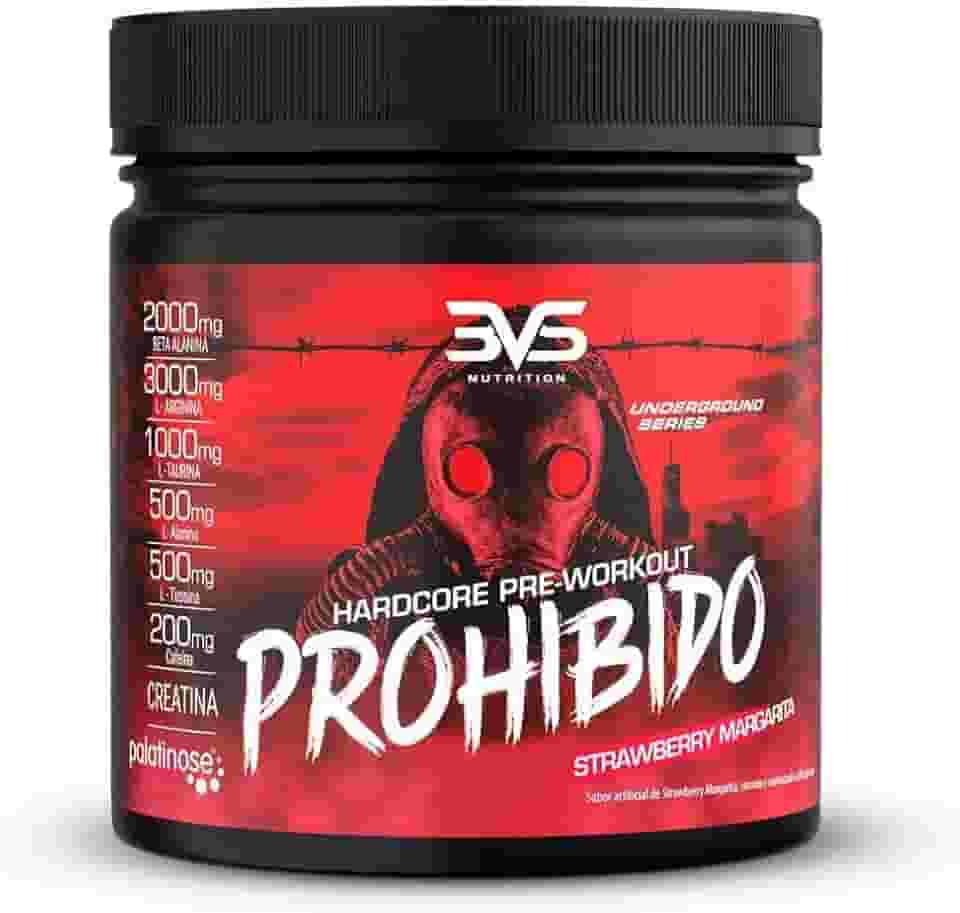 3VS Nutrition Pré Treino Prohibido 360g Sabor Morango