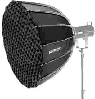 Softbox Parabólico 90cm Montagem Bowens Preto, Liberação Rápida, Iluminação Suave e Uniforme para Estúdio, Vídeo e Fotografia