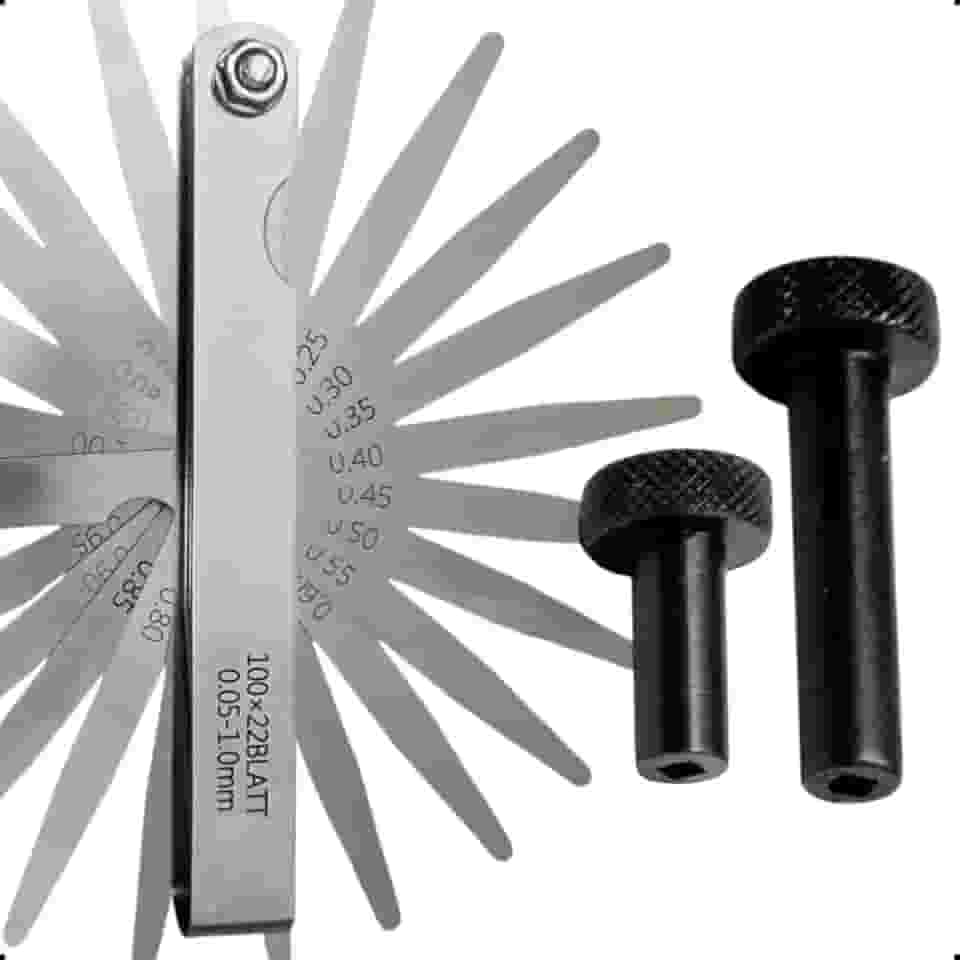 Calibrador de Folga para Válvulas com 22 Lâminas – Regulagem Curto e Longo para Carros e Motos