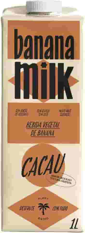Banana Milk Cacau 1L – Bebida Vegetal com Cacau, Vegana, Sem Lactose, Sem Glúten, Sem Açúcar Adicionado | Cremoso, Saudável e Pronto para Beber