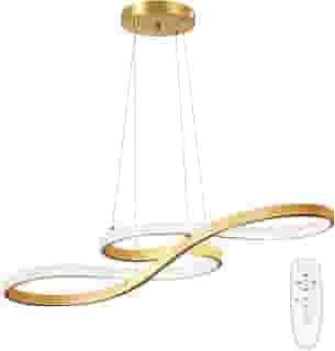 Luminária Pendente De LED Moderna E Regulável, Luminária Pendente De Cozinha Embutida, Luminária Pendente Com Nota Dourada, 3000K-6000K
