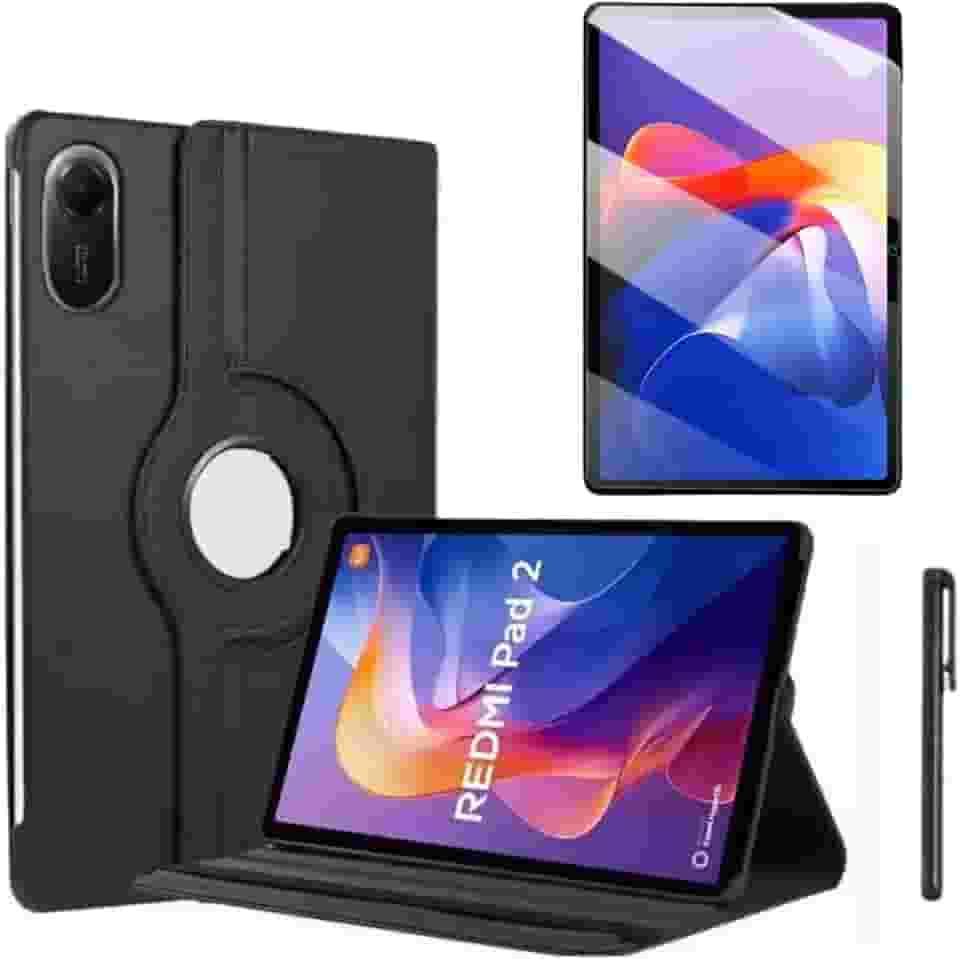 Capa Case Giratoria para Tablet Redmi Pad 2 (2025) + Película Ceramica + Caneta Touch - Phone Palace