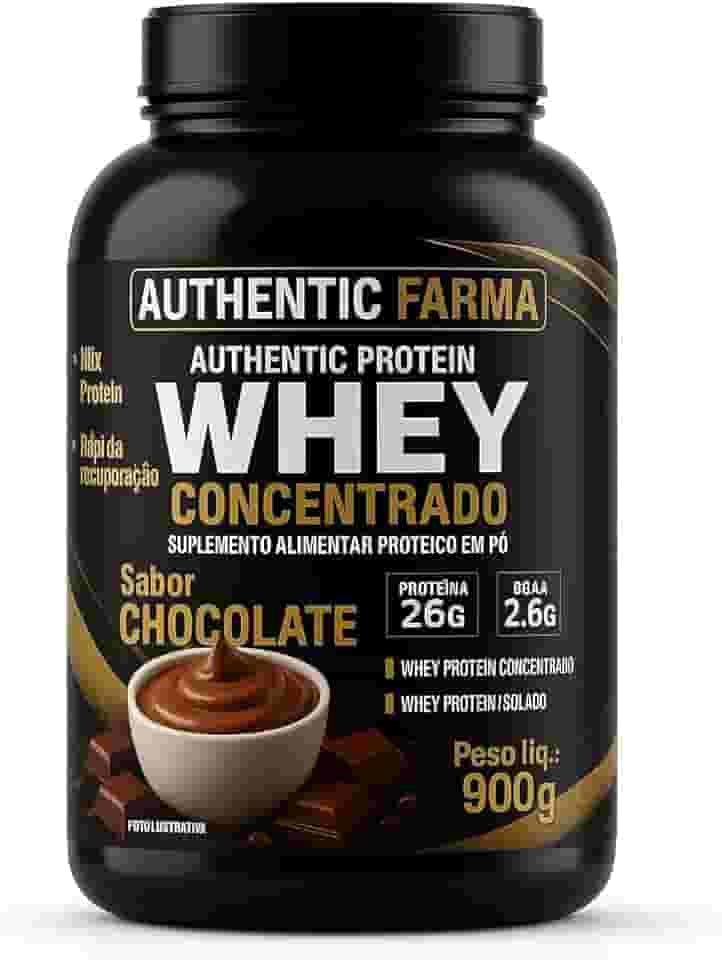 Whey Concentrado Sabor Chocolate, Proteína 26g, BCAA 2,6g, Peso líq. 900g