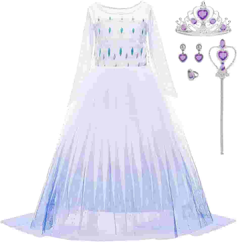 Fantasia de princesa para meninas, Halloween, Carnaval, cosplay, vestido de festa de aniversário, 2-3 anos (etiqueta 100)