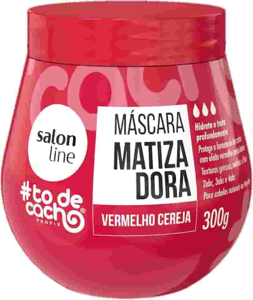 Salon Line, Máscara Matizadora #TodeCacho, Vermelho Cereja, Vegano - Para Cabelos Ondulados, Cacheados e Crespos, 300 g