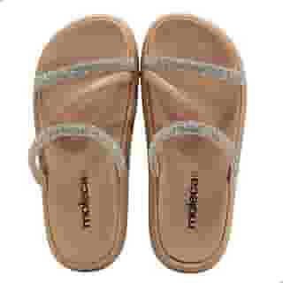 Chinelo Flatform Tira Tripla Multi Preto Moleca 5469.121