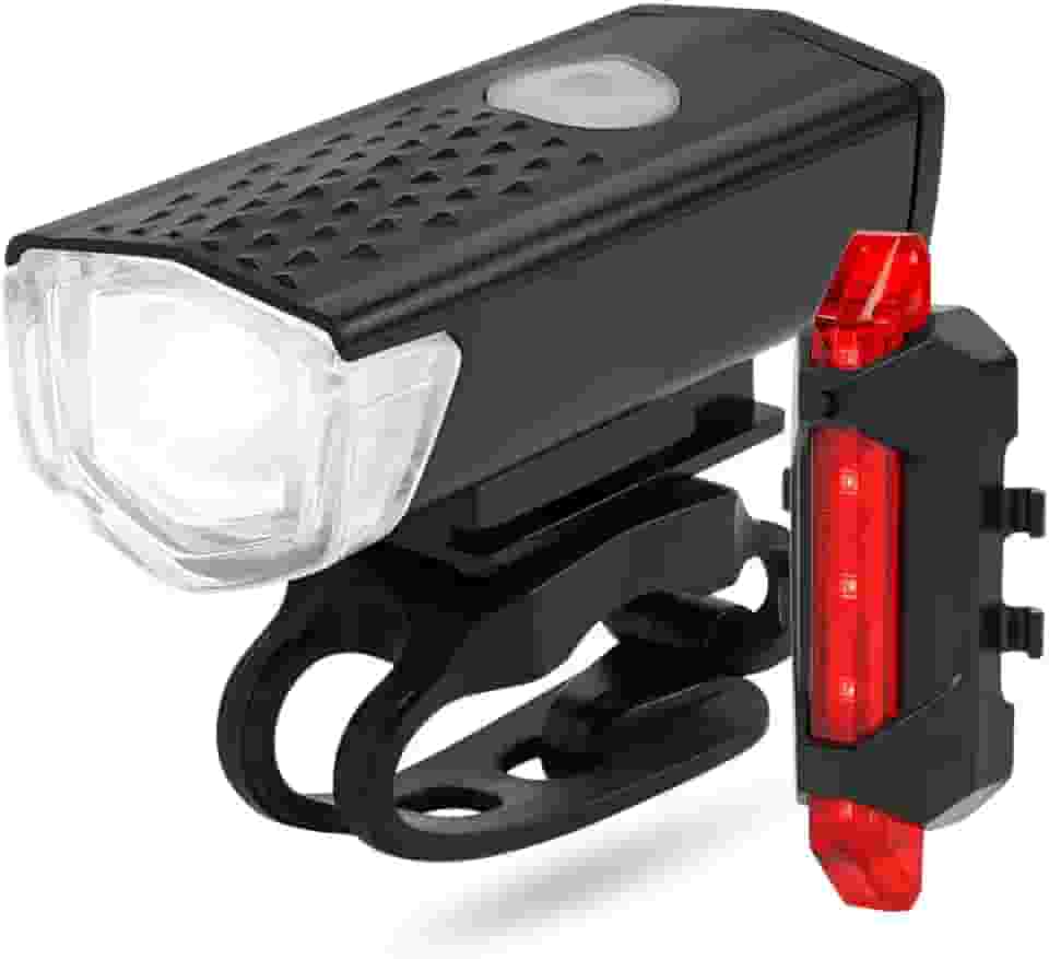 Kit Lanterna Bike Farol Luzes de Bicicleta Led Recarregável USB a Prova da Água Acessorios Bicicleta Ciclismo Sinalizador Luz Dianteira Traseira Pisca Alerta