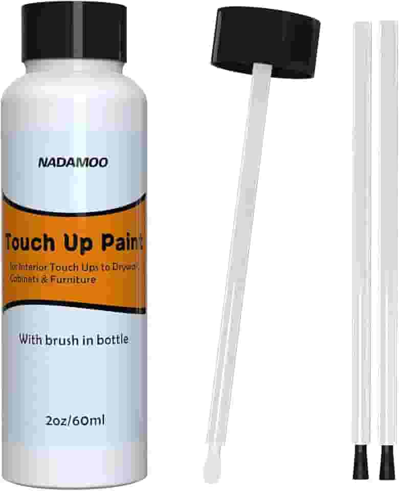 NADAMOO Tinta de retoque de várias superfícies branca, marcador de reparo de tinta de eletrodomésticos para parede, teto, armário, porta, móveis, janelas, obturador e acabamento - 60 ml, com 3 pincéis